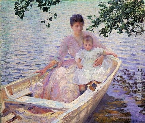 Edmund Charles Tarbell Mother and Child in a boat